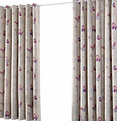 HST 46`` x 53`` Children Curtains Butterfly Curtains with Ready Made Eyelet Blackout Light and Noise Cream