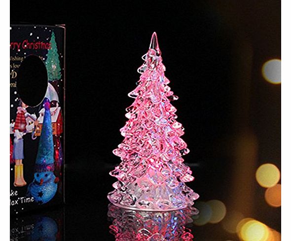 Pretty Christmas Tree Ice Crystal Color Changing LED Desk Decor/Table Lamp Light
