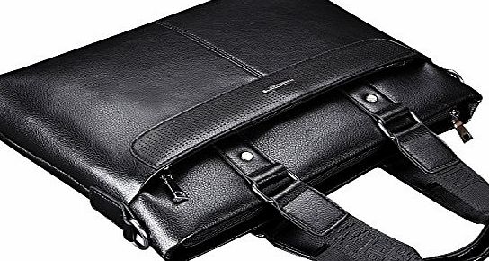 HUAYI-OS Free shipping High quality Stylish Man Graceful HandBags Genuine Leather Briefcases Mode Office Business Casaul Style Portfolio Messenger Bag by HUAYI-OS (black)