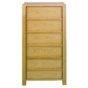 Hudson 5 Drawer Tall Chest, Oak