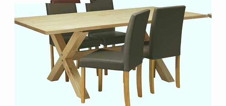 Hudson Solid Wood Dining Table and 4 Chocolate