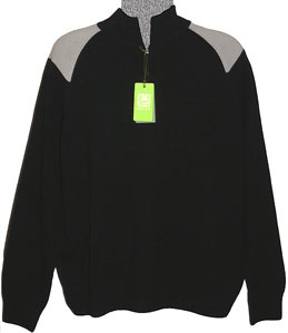 Boss - 1/4-zip Virgin Wool Fleece / Sweater With Contrast Shoulders