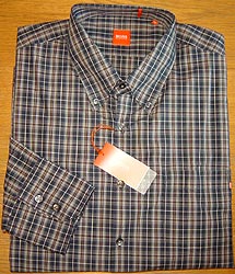 Boss - Long-sleeve Cotton Check Shirt