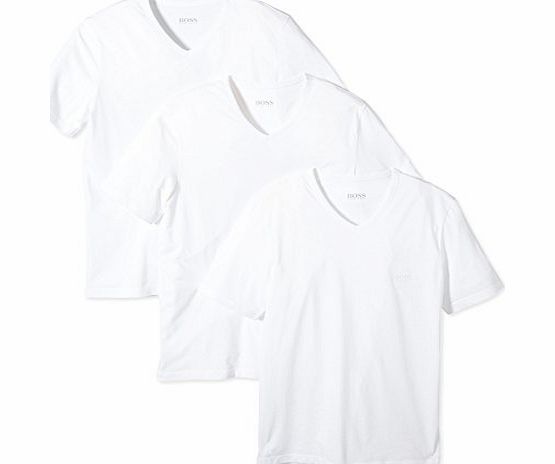 Hugo Boss 3-Pack Cotton Classic V-Neck T-Shirts, White Size: Medium