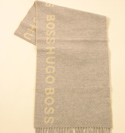 Hugo Boss Beige & Lemon Wool & Cashmere Logo Scarf