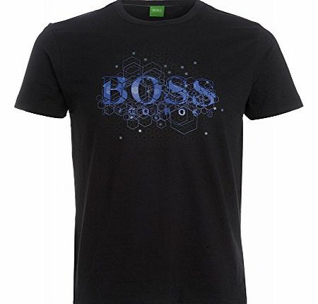 Hugo Boss Green T-Shirt, Black Honeycomb Logo Tee Black L