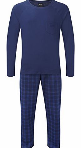 Hugo Boss Long-Sleeve T-Shirt and Jersey Bottoms Gift Set, Navy/Blue S