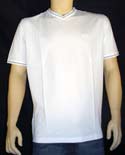 Mens White V-Neck Cotton T-Shirt (Black Label)
