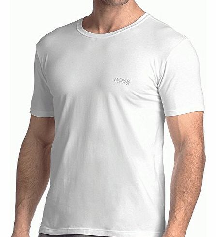 Hugo Boss Plain White Logo Stretch T-Shirt Small