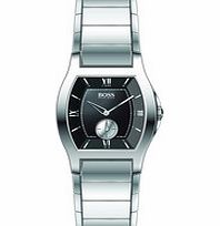 Stainless steel black dial watch