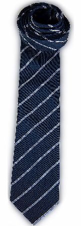 Hugo Boss Stripe Silk Tie 7.5cm Navy