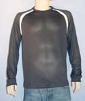 Mens Navy Long Sleeve Airhole Top With White Trim