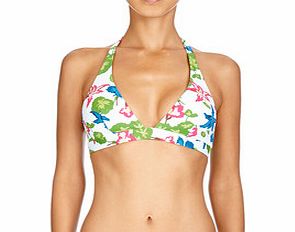 Cabana Club floral triangle bikini top