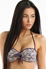 Huit, 1295[^]197046 Sarong Song Twisted Strapless Bra - Violet