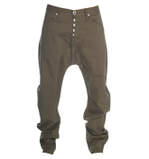Santiago Khaki Low Crotch Jeans - 32`