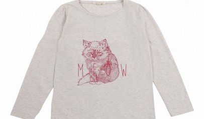 Cat pleats T-Shirt Ecru `2 years,4 years,6