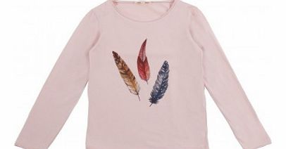 Feathers T-Shirt Pale pink `2 years,4 years,6