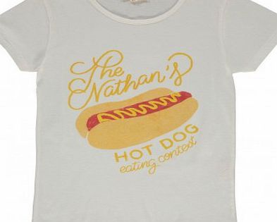 Hot Dog T-shirt Ecru `2 years,4 years,6 years,8