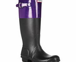 Hunter Black and purple Wellington boots