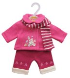 Petite Dolls Pink Jacket,Cream Trousers and Scarf Set for Baby Dolls