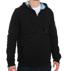 Iconic Spencer Quilted Zip hoody - Black