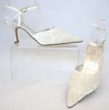 Anne Michelle Ladies Satin Wedding Shoes White Size 3