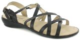 Ever So Soft `Rylee` Ladies Multi Starp Comfort Flexi Sandal Shoes - Black - 8 UK