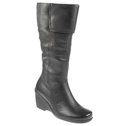 Female HP10KATIYANAM Leather Upper Textile Lining Casual Boots in Black Leather