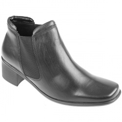 Female Pklsp620 Textile Upper Leather Lining Comfort Ankle Boots in Black