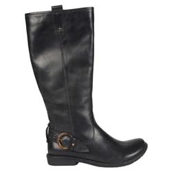 Female Rein Leather Upper Textile Lining Comfort Calf Knee Boots in Black, Brown