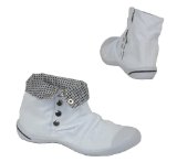 Garage Shoes - Morris - Womens Flat Canvas Shoe - White Size 7 UK