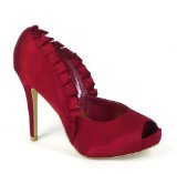 Garage Shoes - Vesuvio - Womens High Heel Shoe - Red Satin Size 3 UK