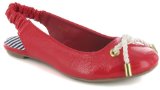 Platino `Sailor` Ladies Rope Detail Slingback Ballerina Shoes - Red - 7 UK