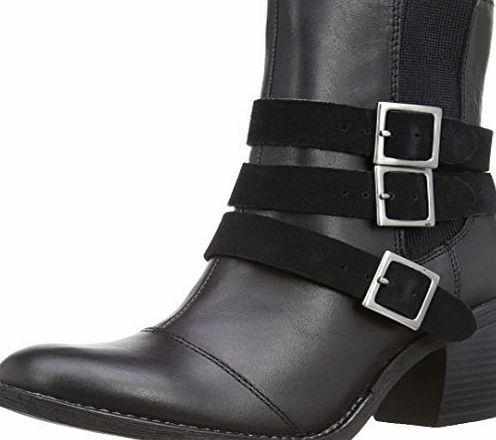 Hush Puppies Womens Rustique Toe Cap Boots HW05172 Black Leather/Suede 6 UK, 39 EU, 8 US