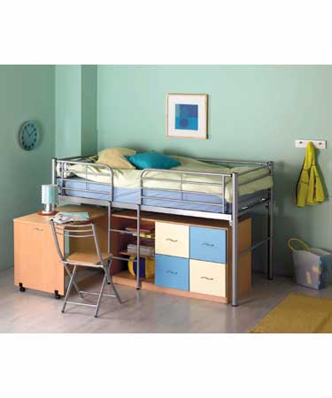 BUNK BED with cupboard desk and chair