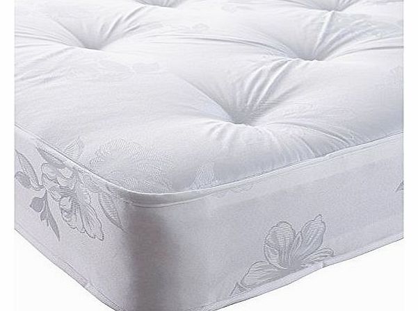 Sienna2 Mattress in Hand Tufted/ Layer of Comfort Covered and Traditional Damask Fabric, 3 ft, 15 x 92 x 191 cm, White