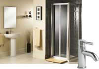 Hydrolux Bi-Fold Door Shower Enclosure Bathroom Suite 900 x 900mm