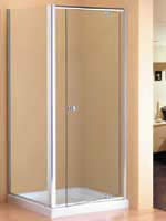 Hydrolux Frameless Shower Pivot Door and Side Panel Pack with Tray - 900mm with Chrome Frame and Clear Glass