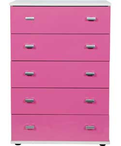 5 Drawer Chest - Pink