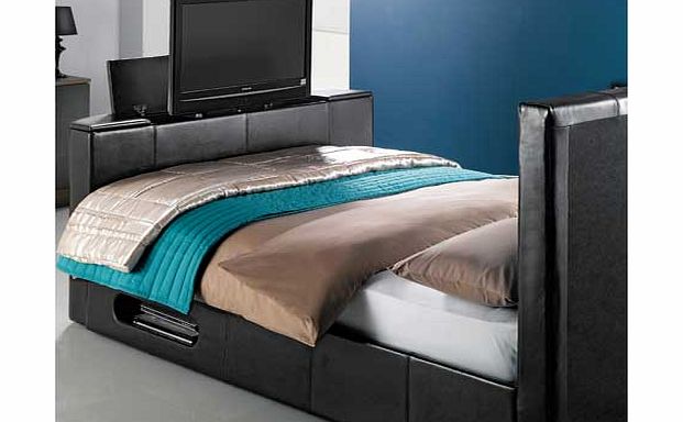 Hygena Hollywood Leather Effect Kingsize TV Bed