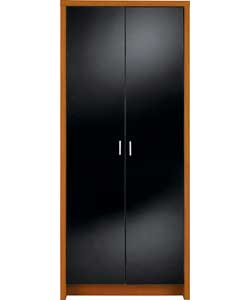 Misaki 2 Door Wardrobe - Black Gloss