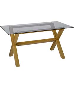 Hygena Vermont Dining Table and 6 Wooden Back