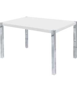 Hygena White Gloss Dining Table