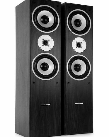 Hyundai MultiCAV  Floor Standing Speakers (700W Max, Bass Reflex amp; Gold Speaker Terminals) - Black Ash Finish