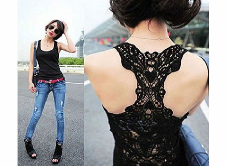 I LOVE DIY ILOVEDIY Black Sexy Lace Vest Tops Cami Sleeveless Tank Tops for Women