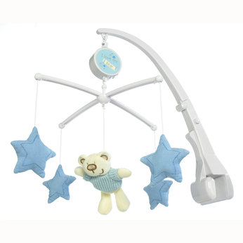 i love my bear Blue Cot Mobile