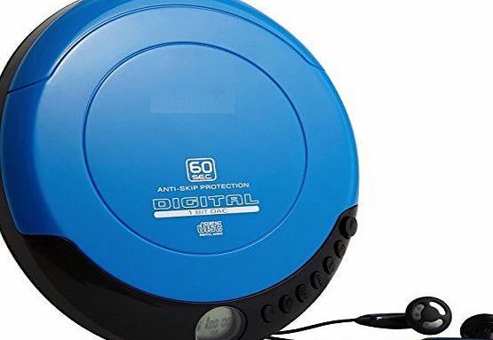 i360 Vintage Retro Series Mini Personal CD Player Compact Disk No Radio For Girls / Boys (Blue)