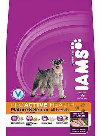 Iams  Adult Senior and Mature 7  Chicken Dry Dog Food 3 kg (Pack of 3)