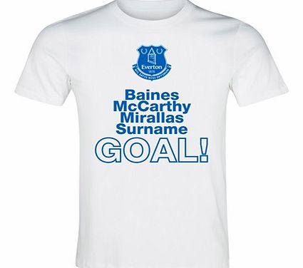 Everton Personalised Goal T-Shirt EVEGOALTEE