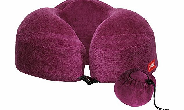 IBAMA Compressible Memory Foam Travel Neck Pillow U Shape, Ergonomic Travel Pillow Rest Cushion, Neck Support Cushion For Airplane, Bus, Train, Car or Home Use